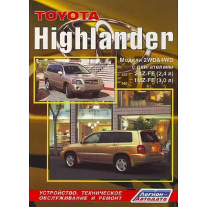 TOYOTA HIGHLANDER (Тойота Хайлендер) 2001-2007 бензин. Руководство по ремонту и эксплуатации